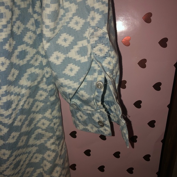 Lucky Brand Ikat Chambray Shirt Dress - Picture 4 of 7